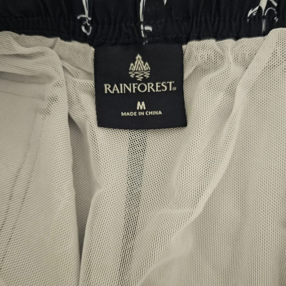 Rainforest Navy ⚓️ Anchor Swim Trunks Men's Size Medium NWT